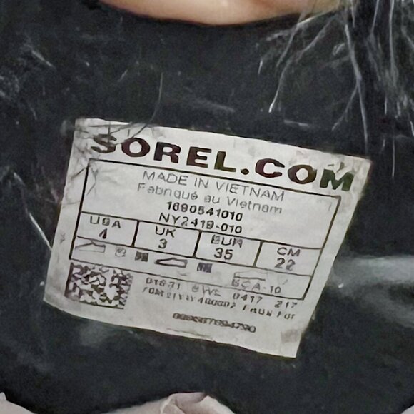 Sorel TOFINO II Youth Waterproof Boot Girl's Black Snow Boot Winter Boot Size 4 - Picture 6 of 11